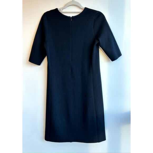 GUC PAUW AMSTERDAM Black Wool Sheep Skin Dress Size 3 LBD Quiet Luxury - Picture 3 of 14